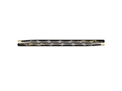Baguettes de batterie Vater Color Wrap 5A avec pointe en bois, optique noire