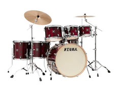 Tama Superstar Classic Maple Exotic Lot de 7 coques en pin à écorce de dentelle grenat brillant